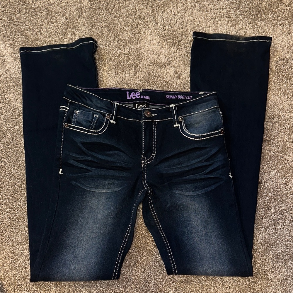 Lee Kids' Dark Blue Jeans with Contrast Stitching - Picture 3 of 4